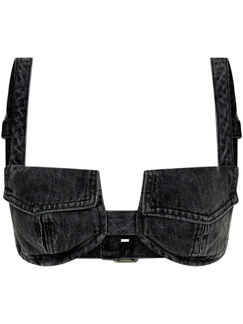 Dion Lee Pocket denim bra top - Black von Dion Lee