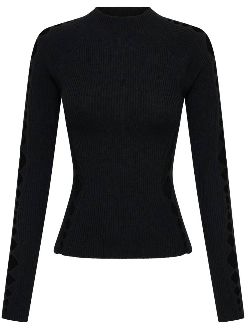 Dion Lee Snake Diamond Skivvy wool jumper - Black von Dion Lee