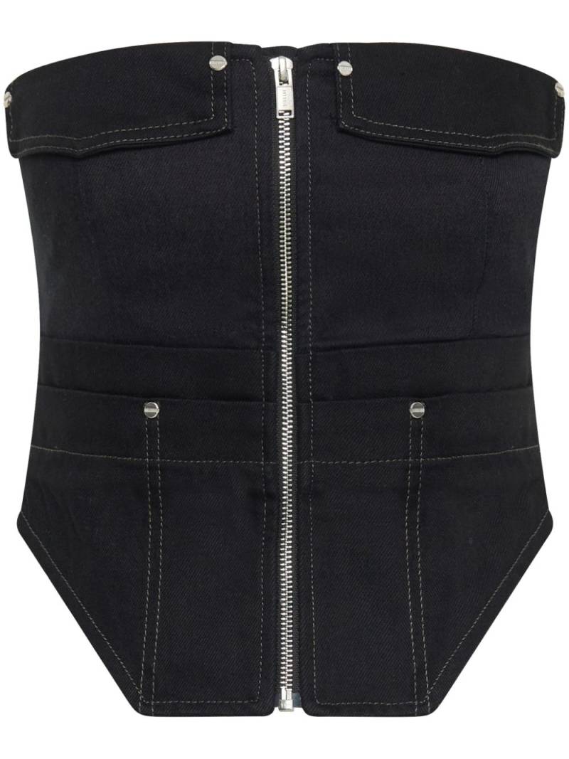 Dion Lee Workwear denim corset top - Black von Dion Lee