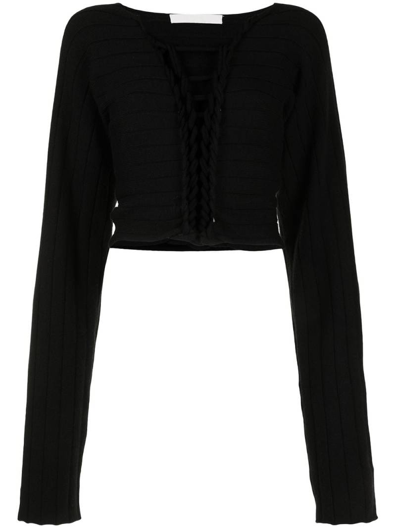 Dion Lee braided V-neck jumper - Black von Dion Lee