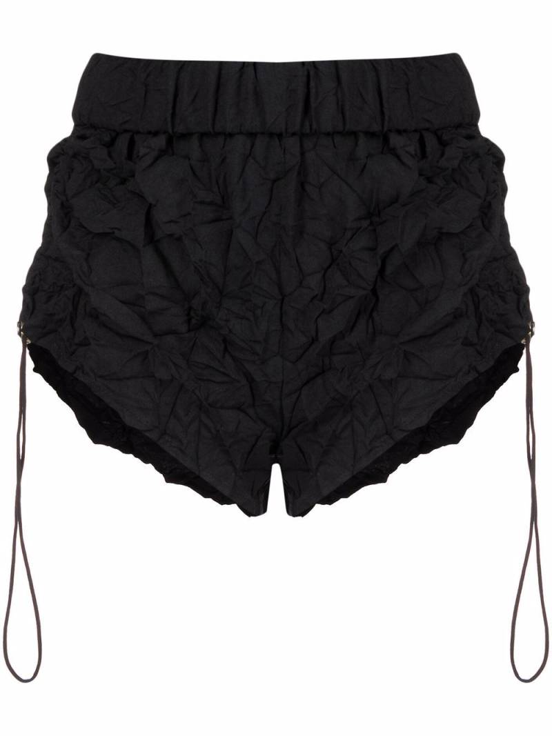 Dion Lee crinkled-finish short shorts - Black von Dion Lee