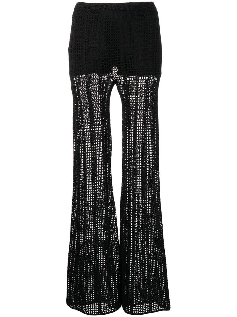 Dion Lee crochet-knit flared trousers - Black von Dion Lee