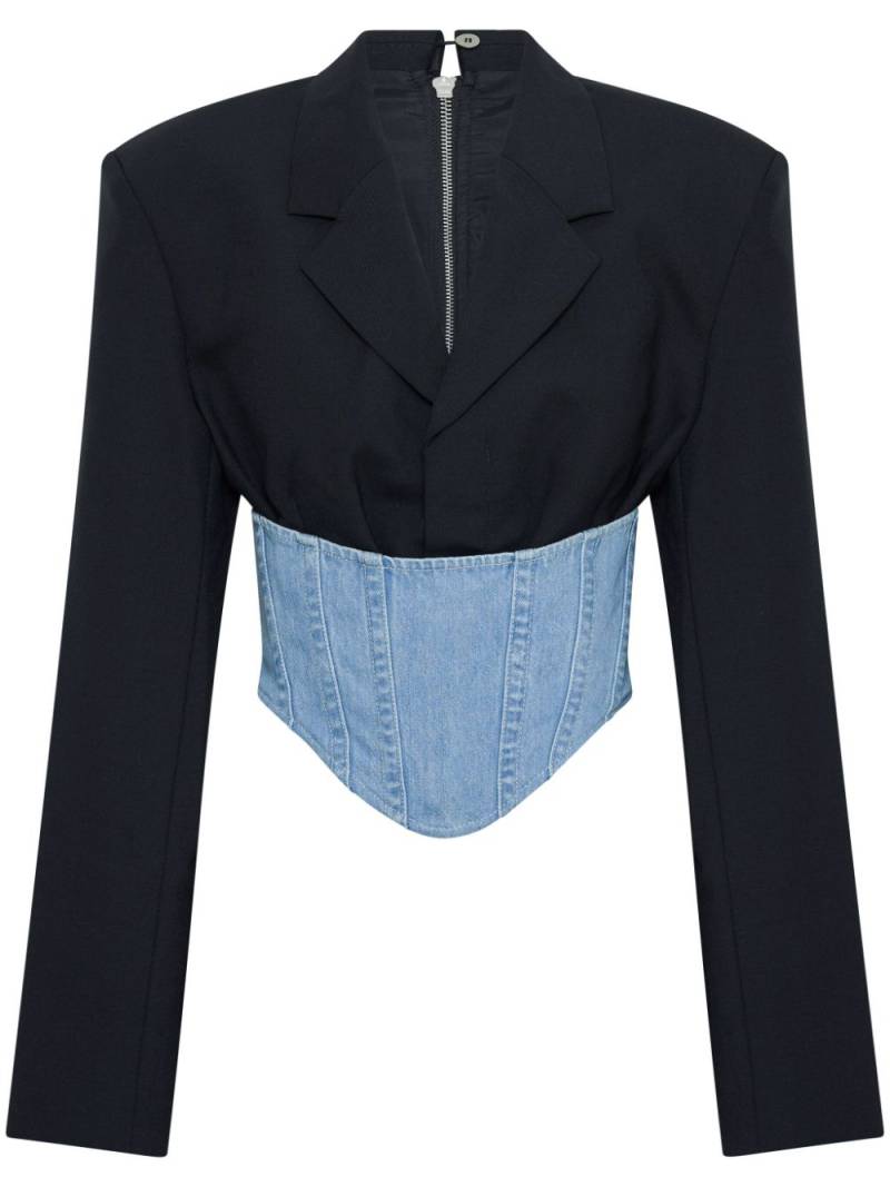 Dion Lee cropped corset-style blazer - Black von Dion Lee