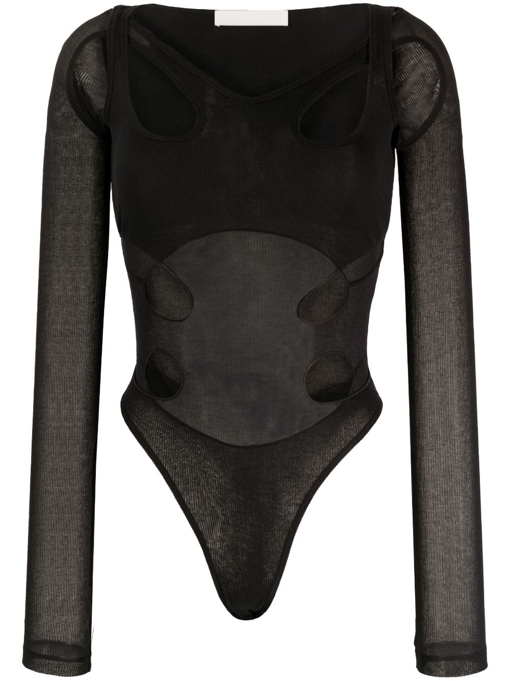 Dion Lee cut-out detail long-sleeve bodysuit - Black von Dion Lee