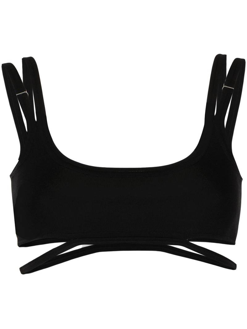 Dion Lee cutout-detail cropped bralette - Black von Dion Lee