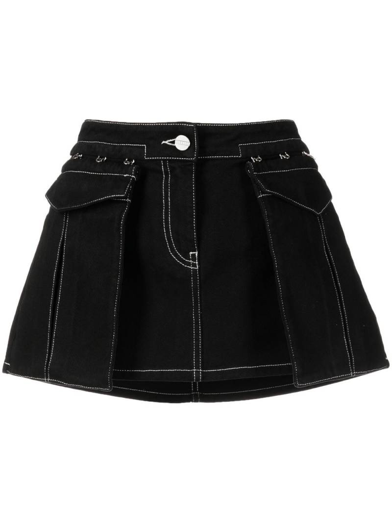 Dion Lee contrast-stitching denim skirt - Black von Dion Lee