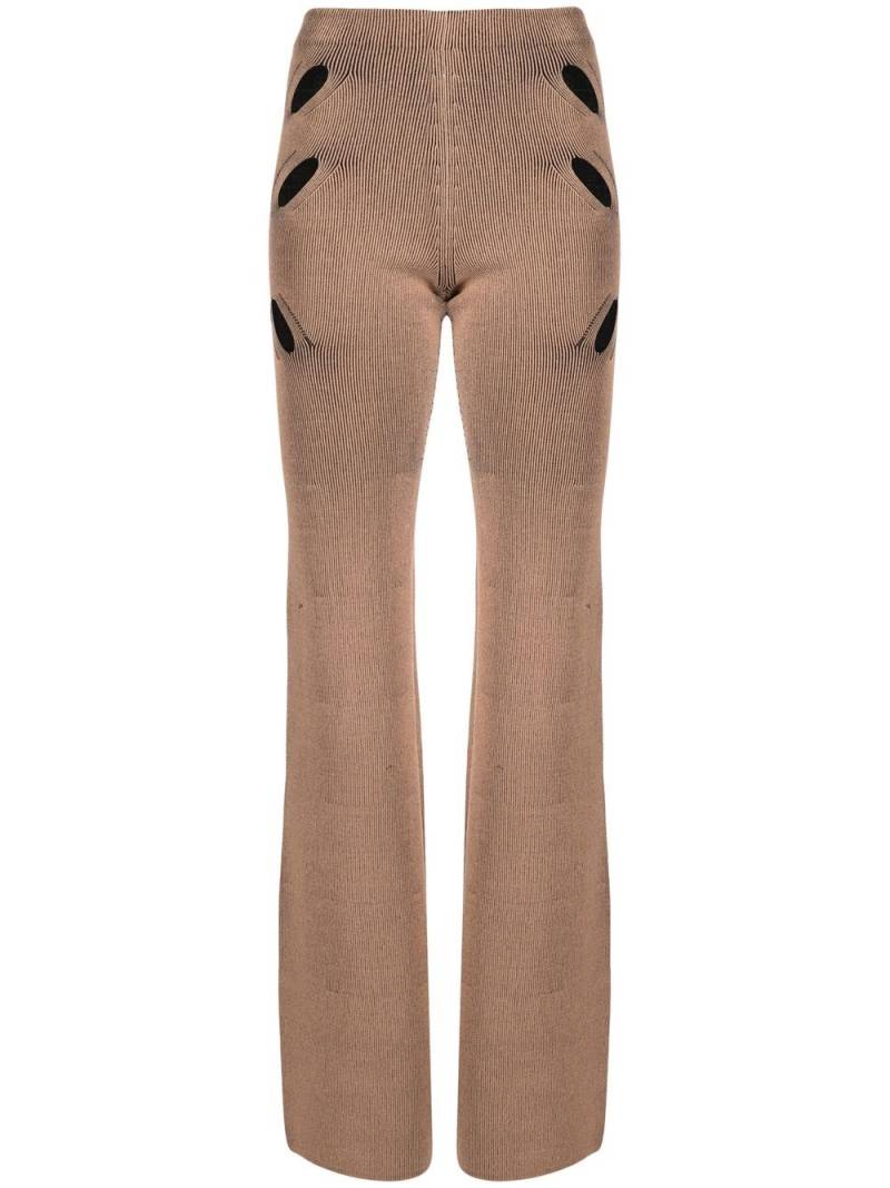 Dion Lee flared cut-out detail trousers - Brown von Dion Lee