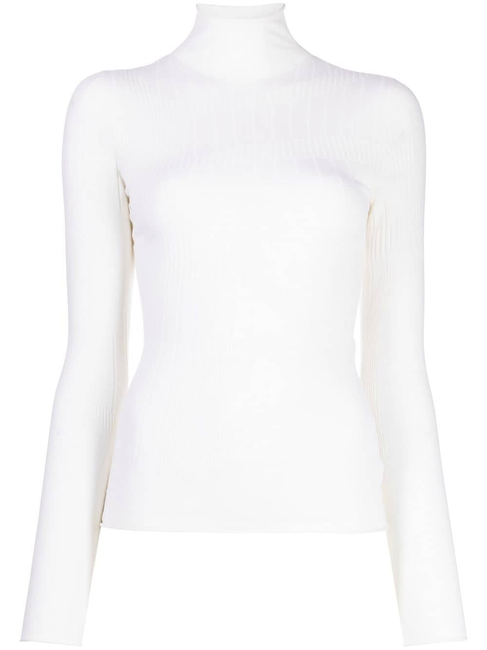 Dion Lee intarsia-knit ribbed jumper - White von Dion Lee