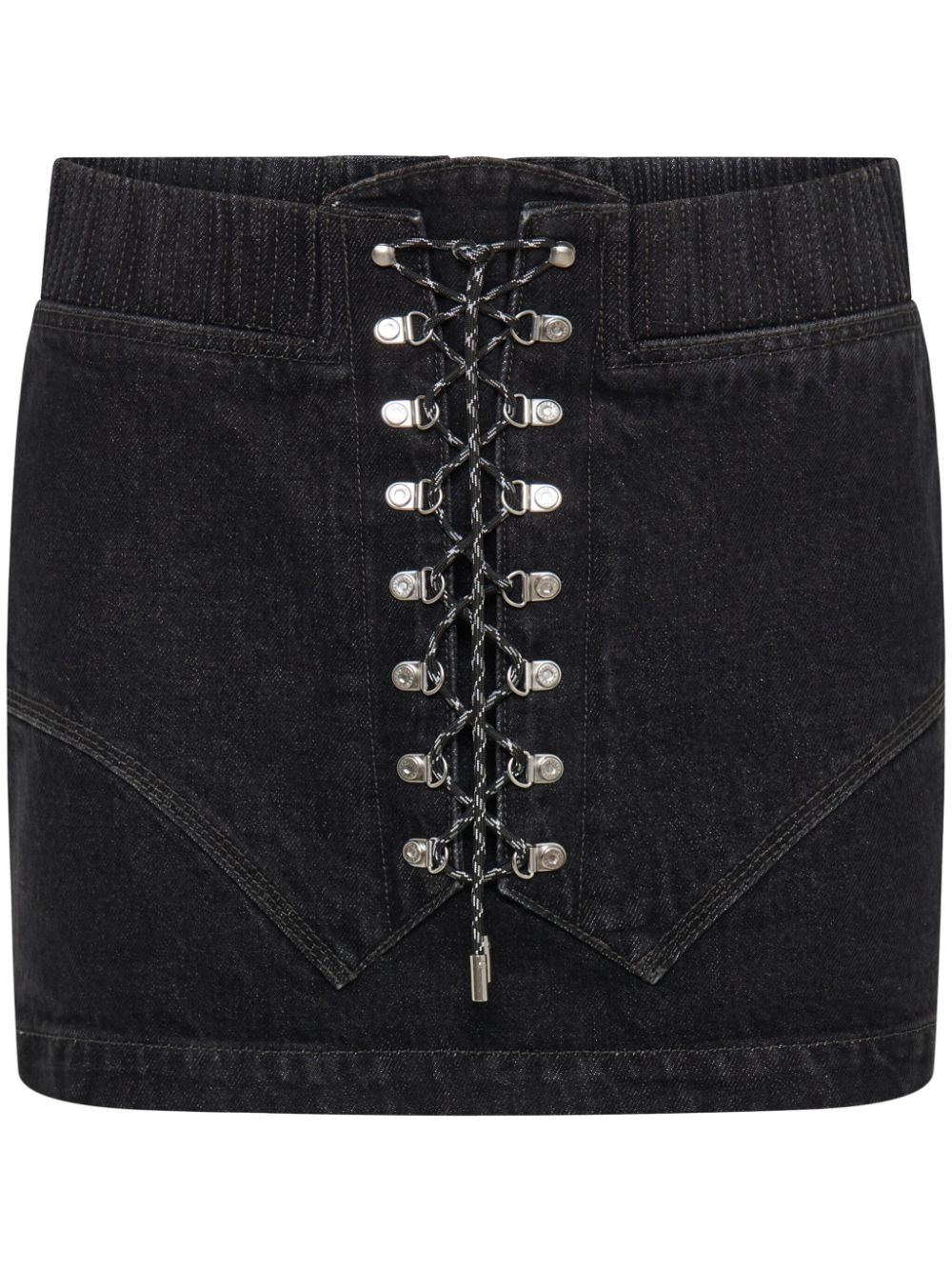 Dion Lee lace-up denim miniskirt - Black von Dion Lee