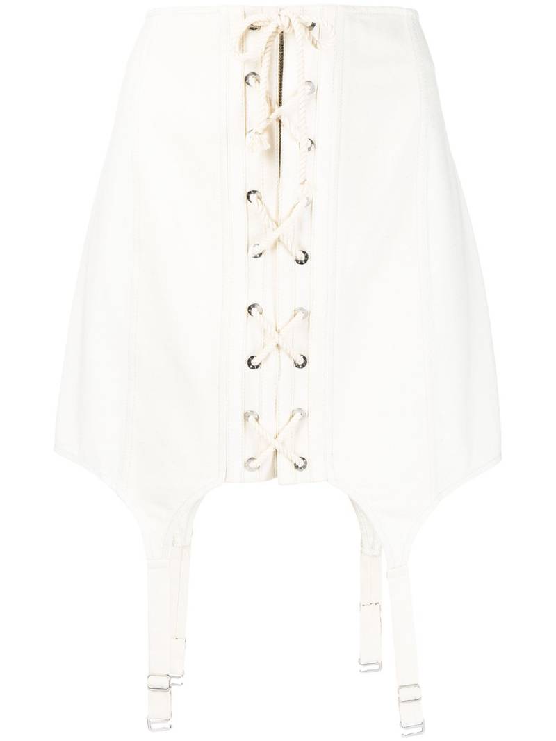 Dion Lee lace-up mini skirt - White von Dion Lee