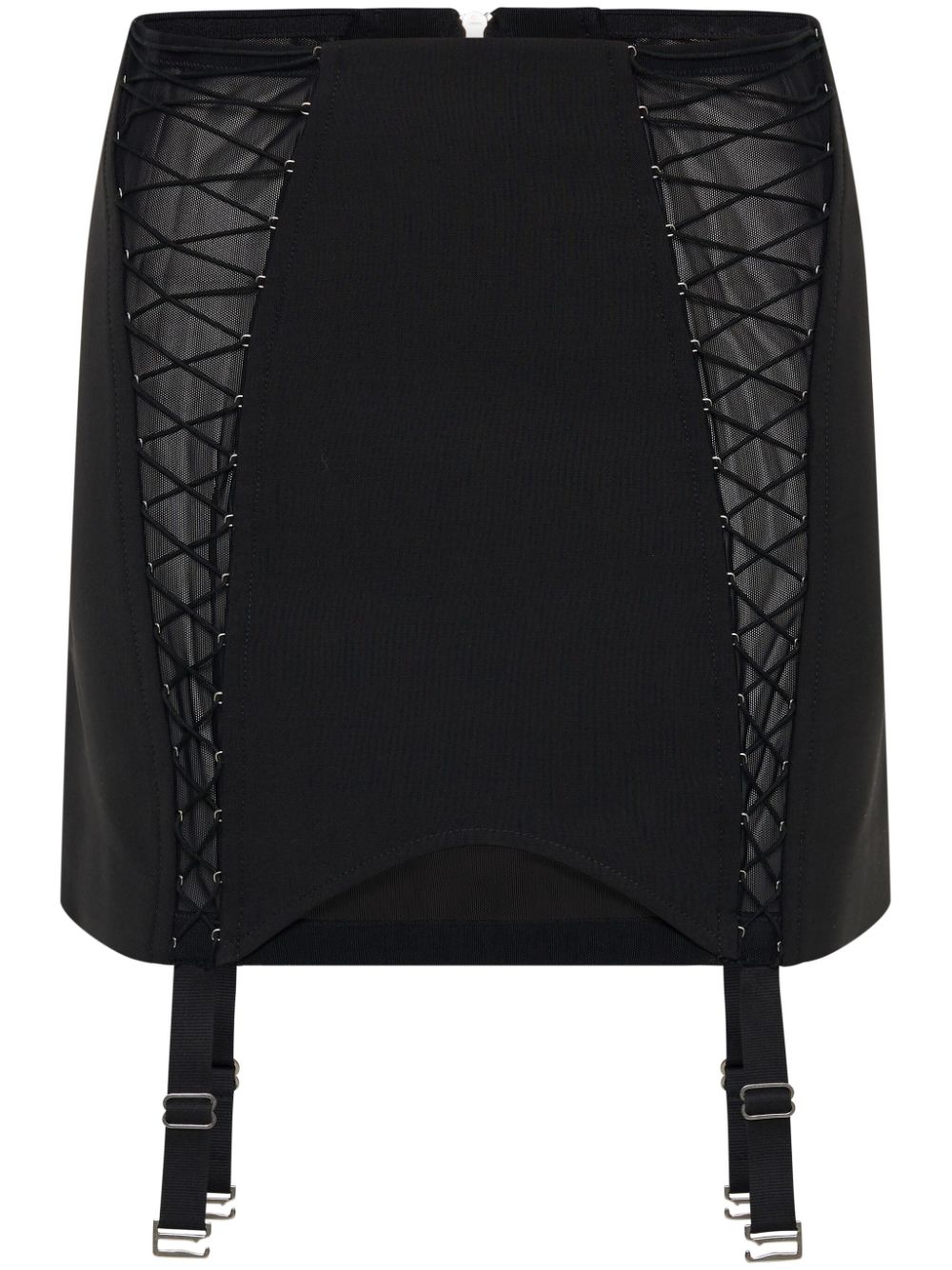 Dion Lee lace-up sheer miniskirt - Black von Dion Lee