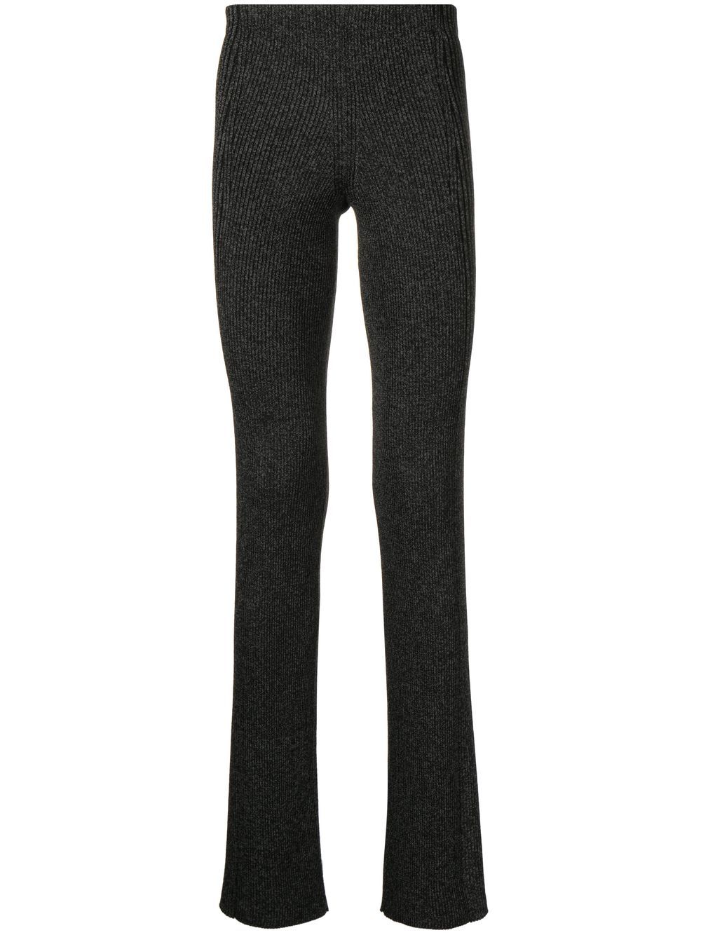 Dion Lee marl-knit ribbed flared trousers - Black von Dion Lee