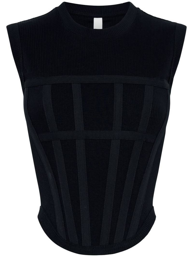 Dion Lee ribbed corset tank - Black von Dion Lee