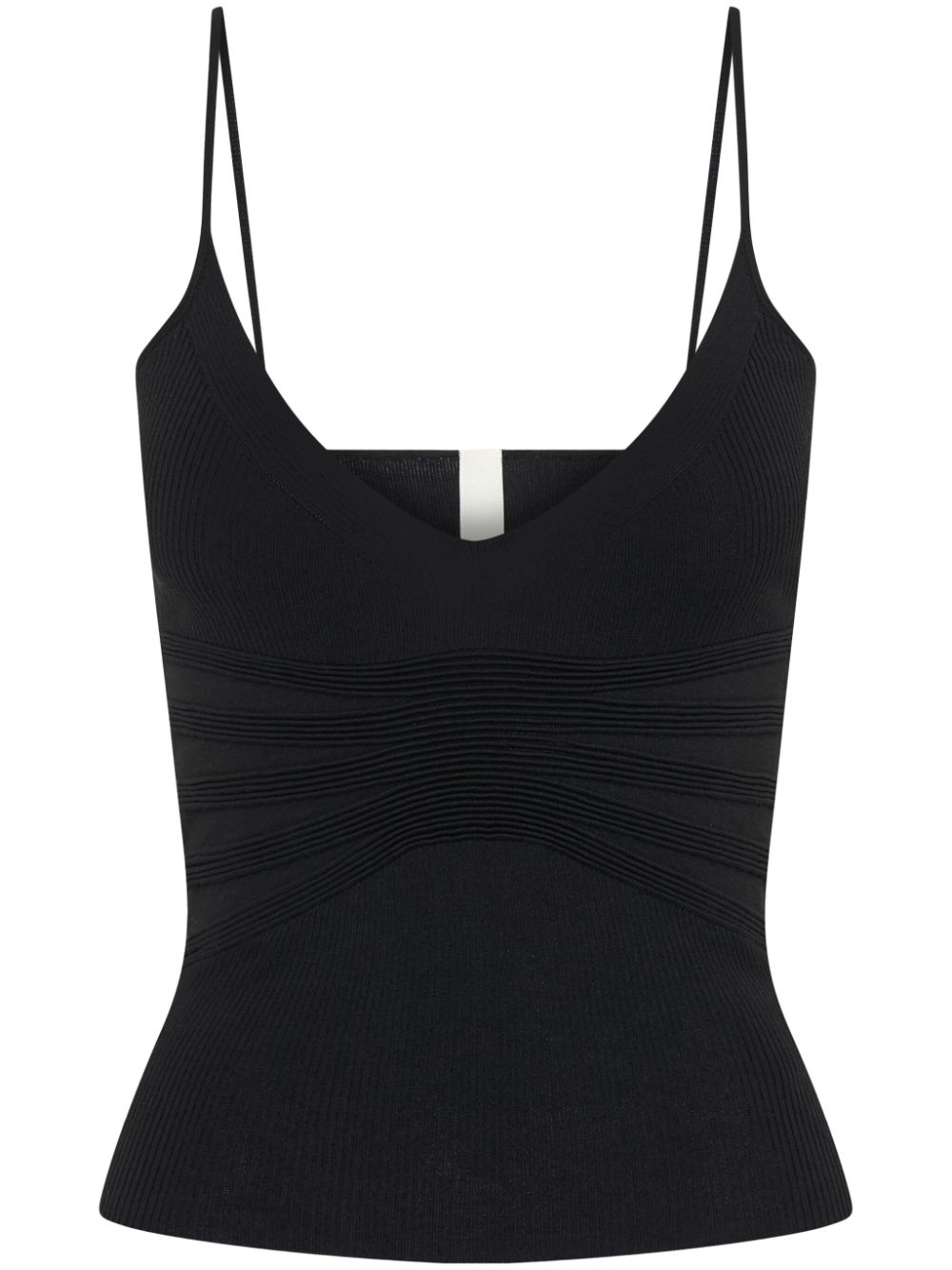 Dion Lee ribbed-detail V-neck tank top - Black von Dion Lee