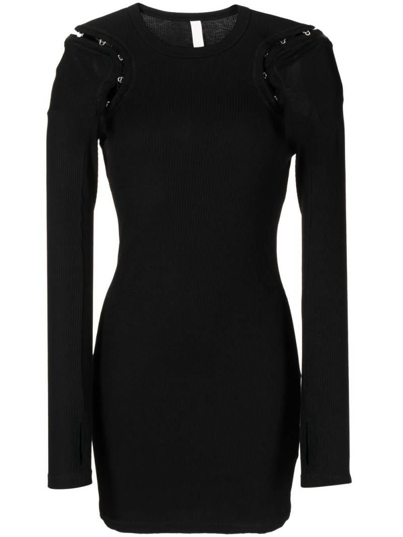 Dion Lee hook and eye ribbed mini dress - Black von Dion Lee