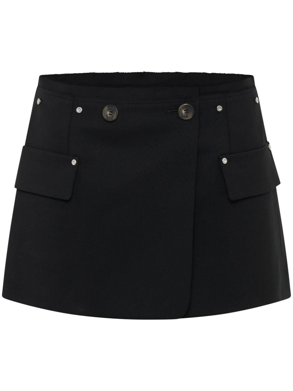 Dion Lee rivet-detail low-rise miniskirt - Black von Dion Lee