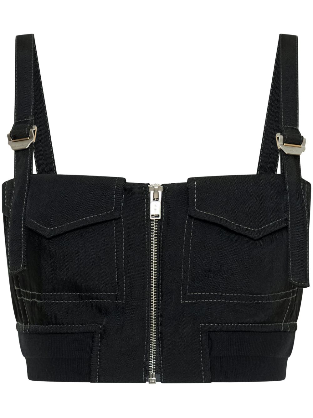 Dion Lee sleeveless cropped bustier top - Black von Dion Lee