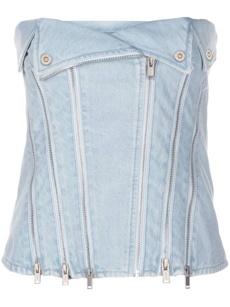 Dion Lee strapless denim top - Blue von Dion Lee