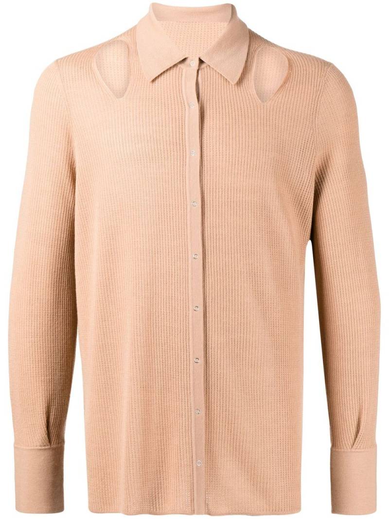 Dion Lee wool-blend rib pointelle shirt - Brown von Dion Lee