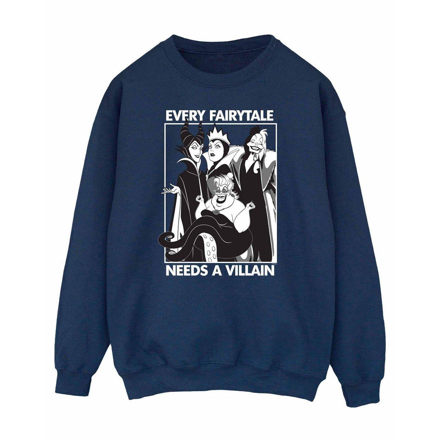 Disney PRINCESS - Every Fairy Tale Needs A Villain Sweatshirt, für Damen, Marine, Größe L von Disney PRINCESS