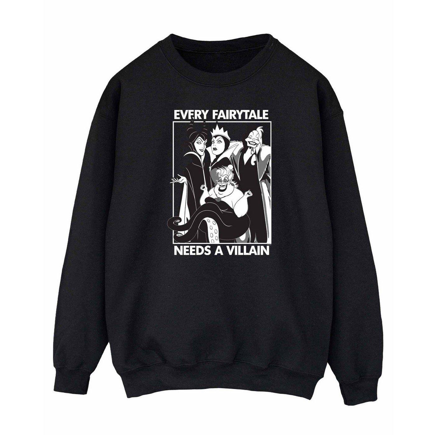 Disney PRINCESS - Every Fairy Tale Needs A Villain Sweatshirt, für Damen, Schwarz, Größe L von Disney PRINCESS