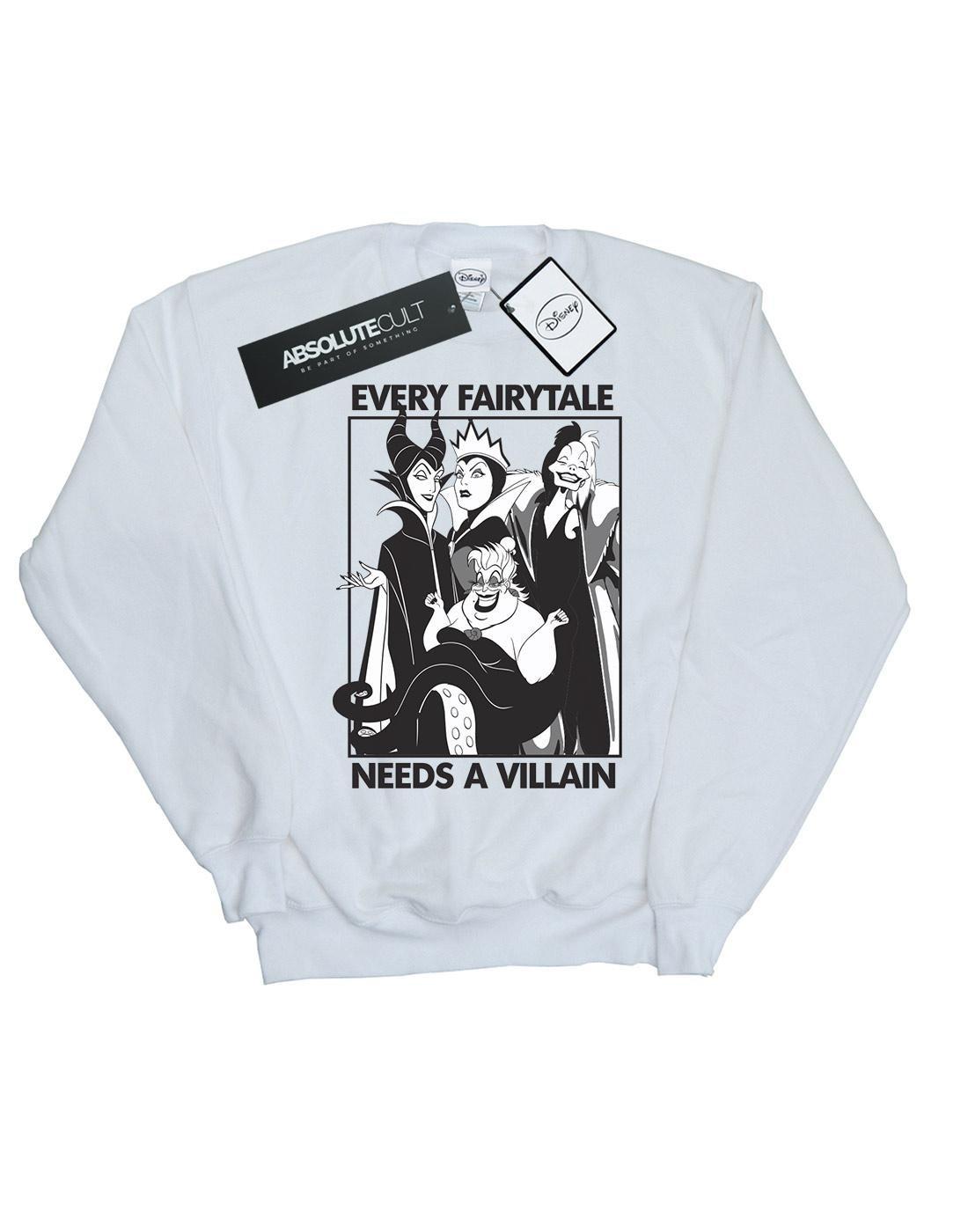 Disney PRINCESS - Every Fairy Tale Needs A Villain Sweatshirt, für Damen, Weiss, Größe L von Disney PRINCESS