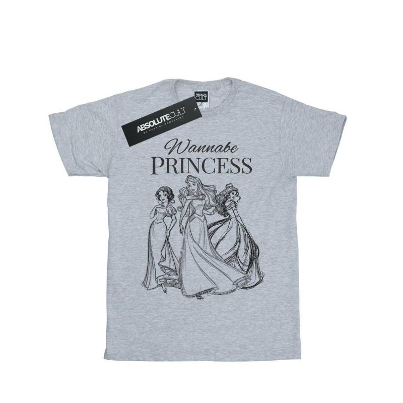 Disney PRINCESS - Wannabe Princess TShirt, für Herren, Grau, Größe M von Disney PRINCESS