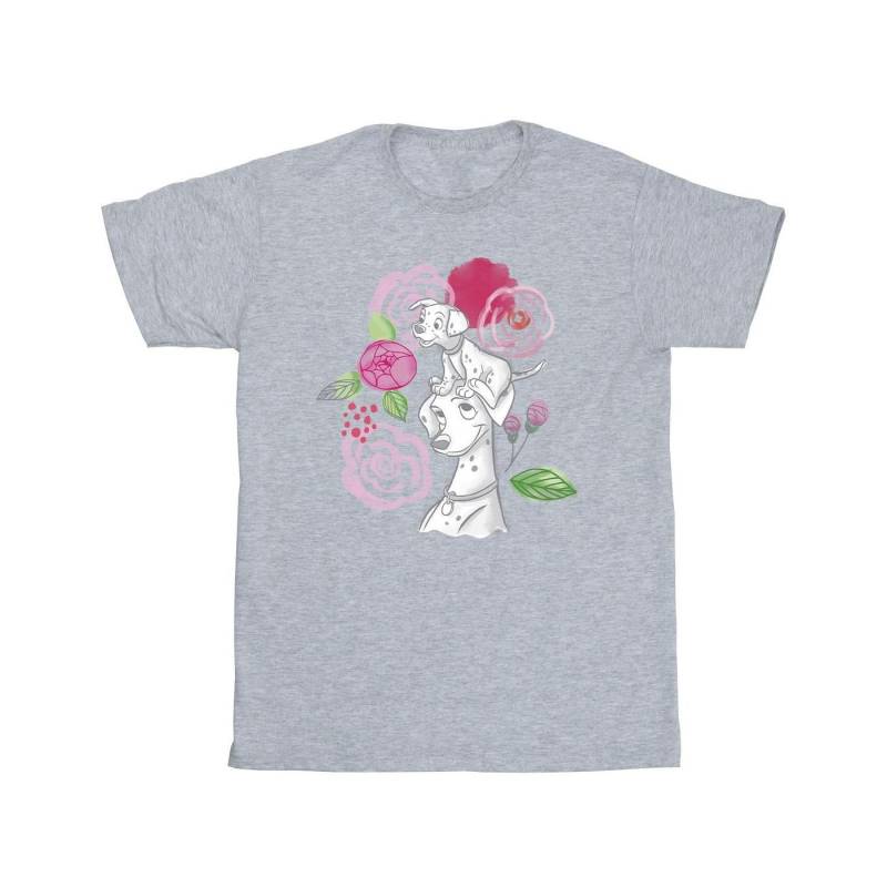 101 Dalmatians Flowers Tshirt Mädchen Grau 104 von Disney