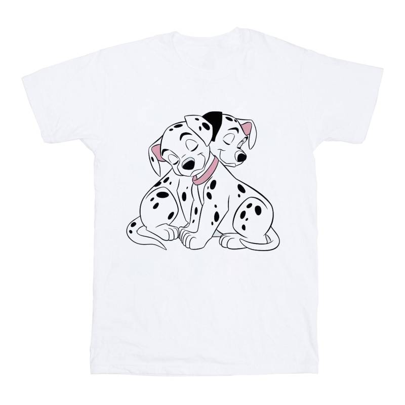 101 Dalmatians Puppy Love Tshirt Mädchen Weiss 128 von Disney