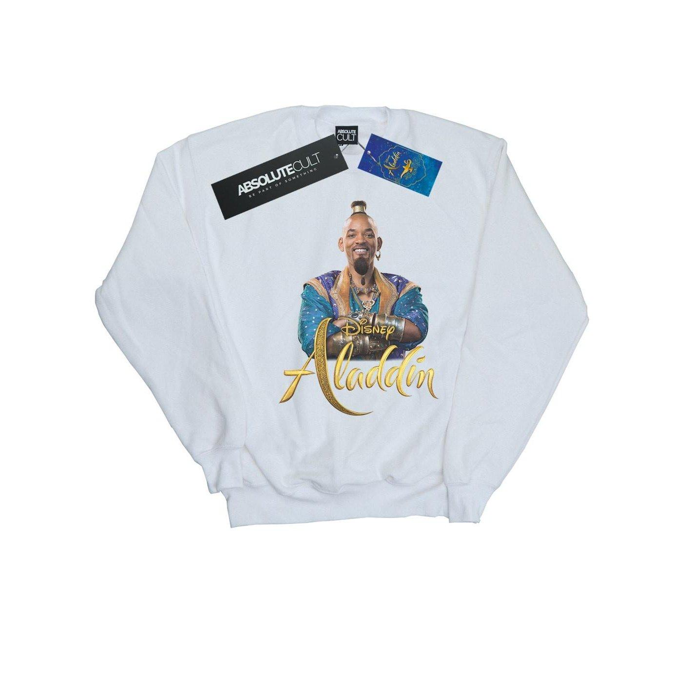 Aladdin Movie Genie Photo Sweatshirt Herren Weiss L von Disney