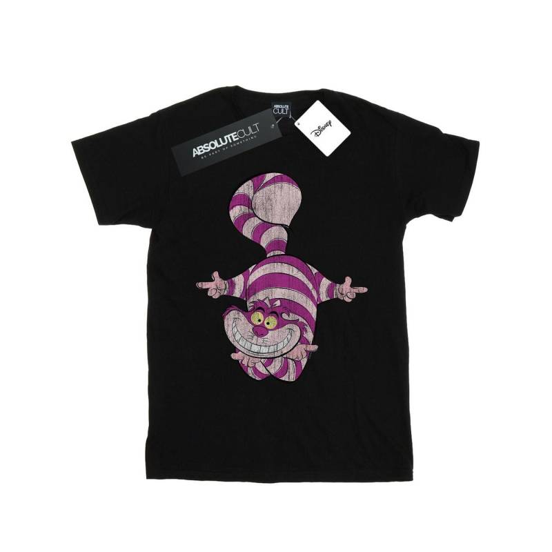 Alice In Wonderland Cheshire Cat Upside Down Tshirt Damen Schwarz S von Disney