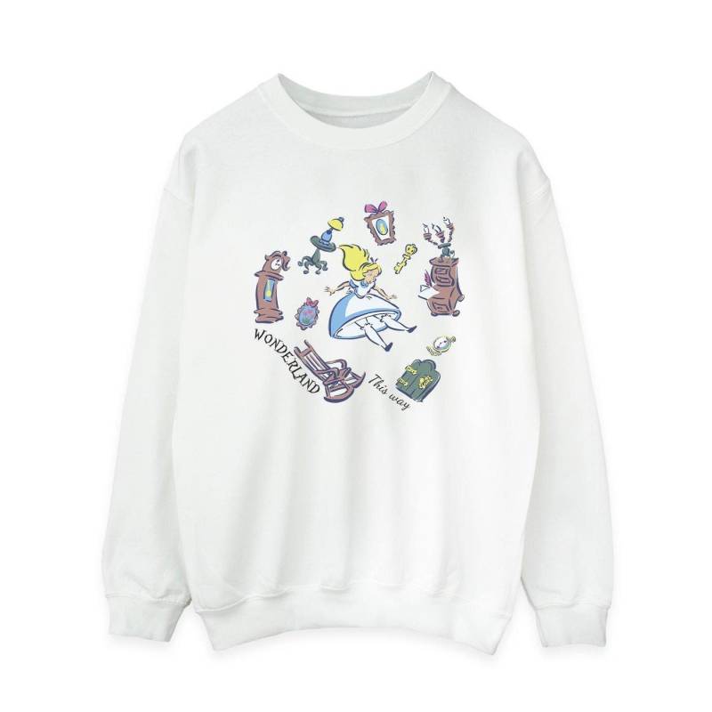 Disney - Alice in Wonderland Sweatshirt, für Damen, Weiss, Größe L von Disney