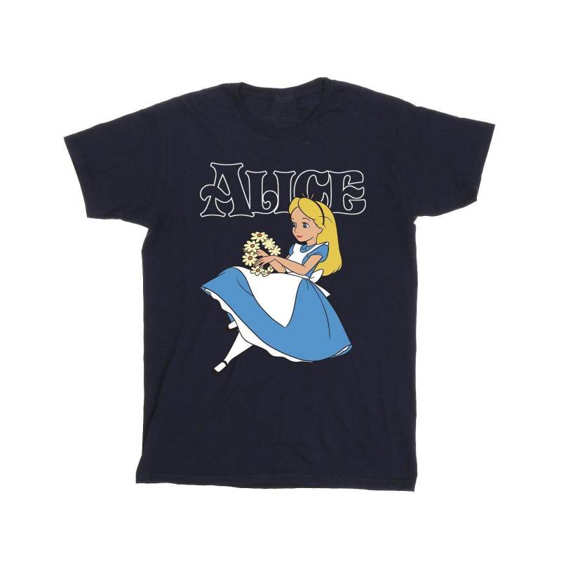 Alice In Wonderland Flowers Tshirt Herren Marine XXL von Disney