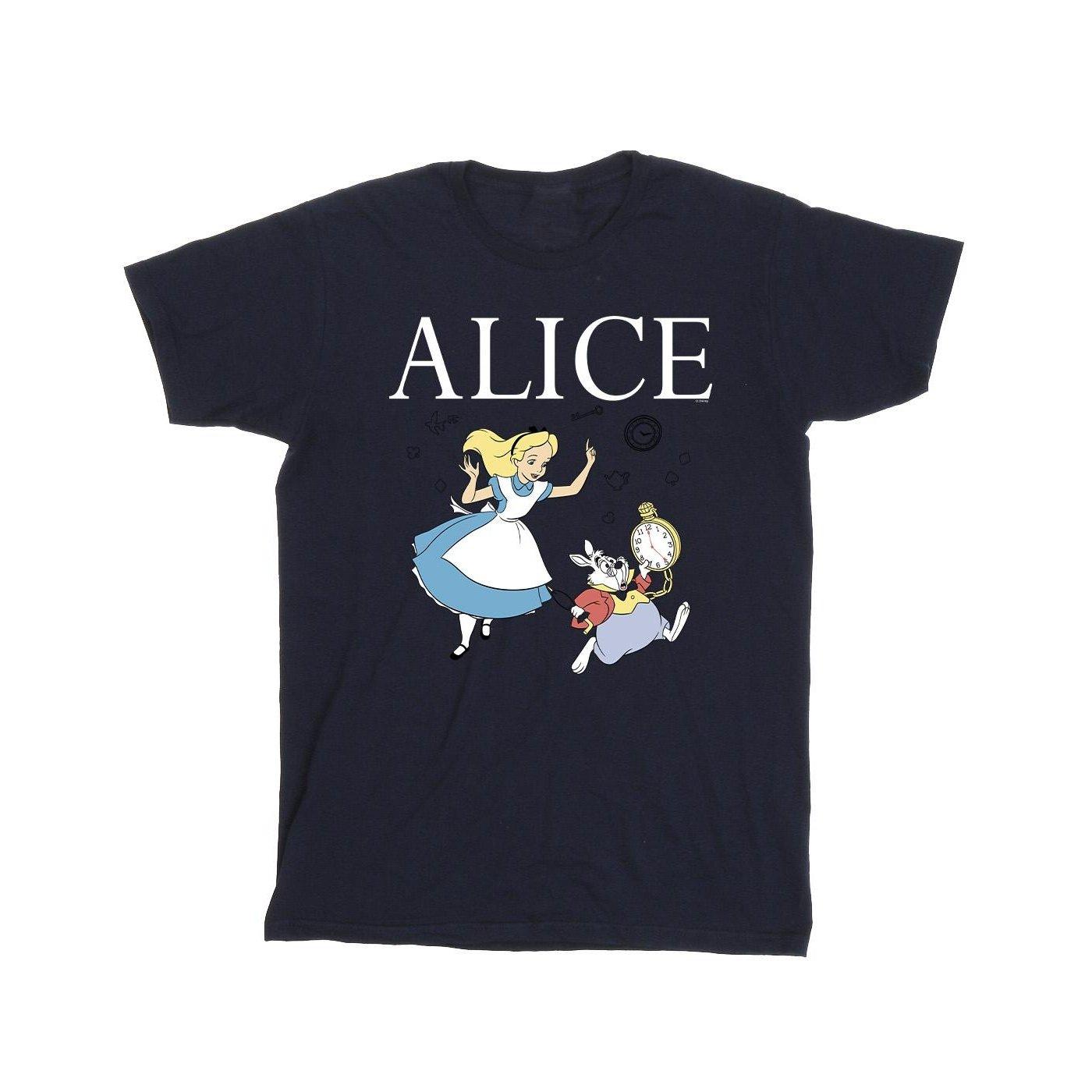 Alice In Wonderland Follow The Rabbit Tshirt Herren Marine XL von Disney