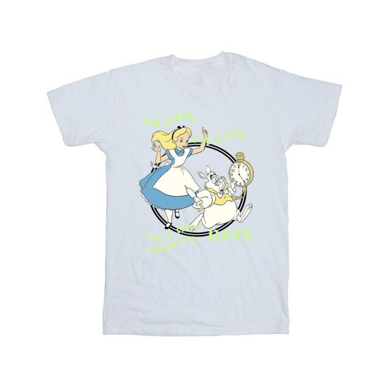 Alice In Wonderland I'm Late Tshirt Herren Weiss S von Disney