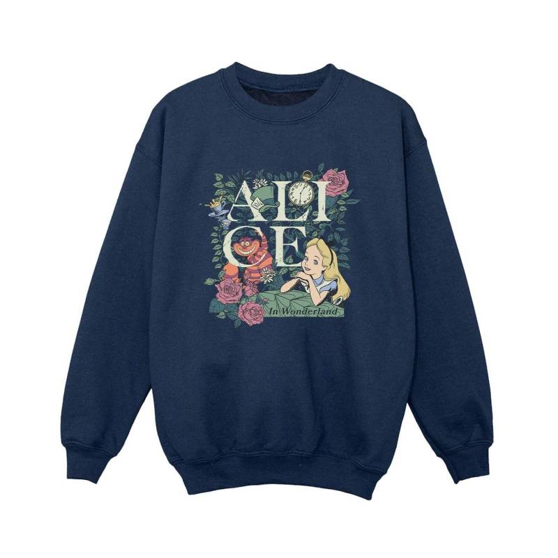 Alice In Wonderland Leafy Garden Sweatshirt Unisex Marine 152-158 von Disney