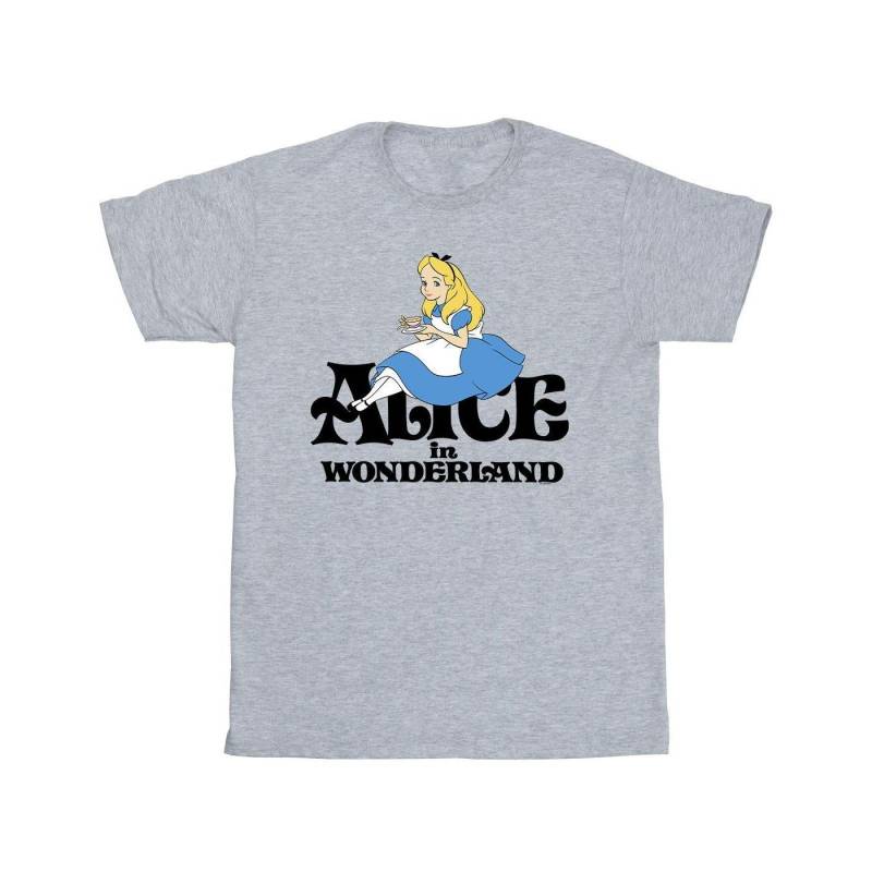 Alice In Wonderland Tea Drinker Classic Tshirt Herren Grau 3XL von Disney