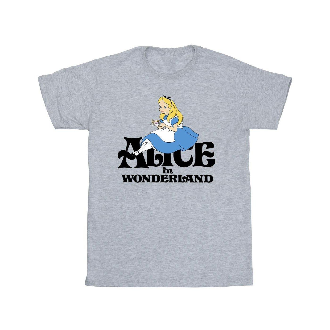 Alice In Wonderland Tea Drinker Classic Tshirt Herren Grau 5XL von Disney