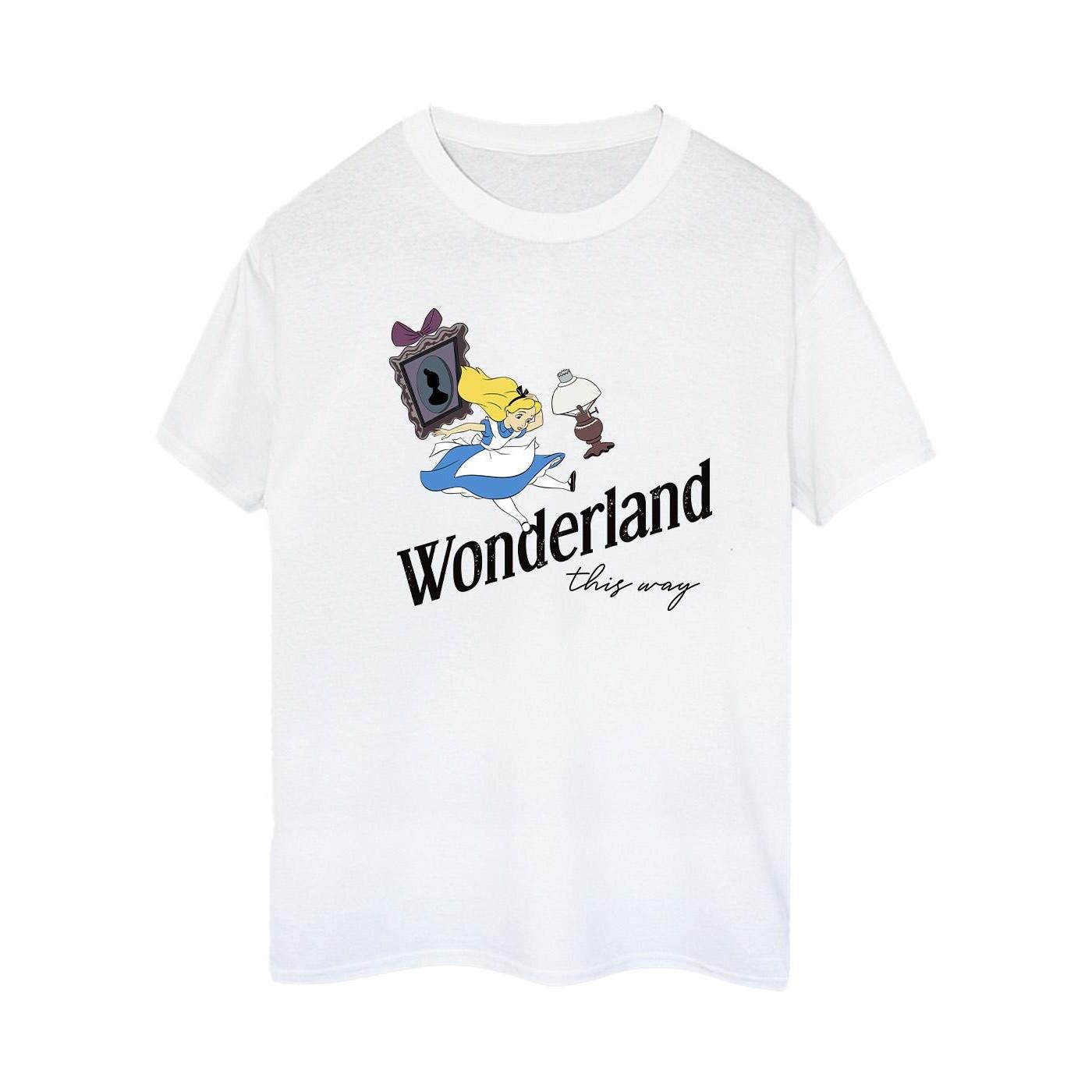 Alice In Wonderland This Way Tshirt Damen Weiss L von Disney