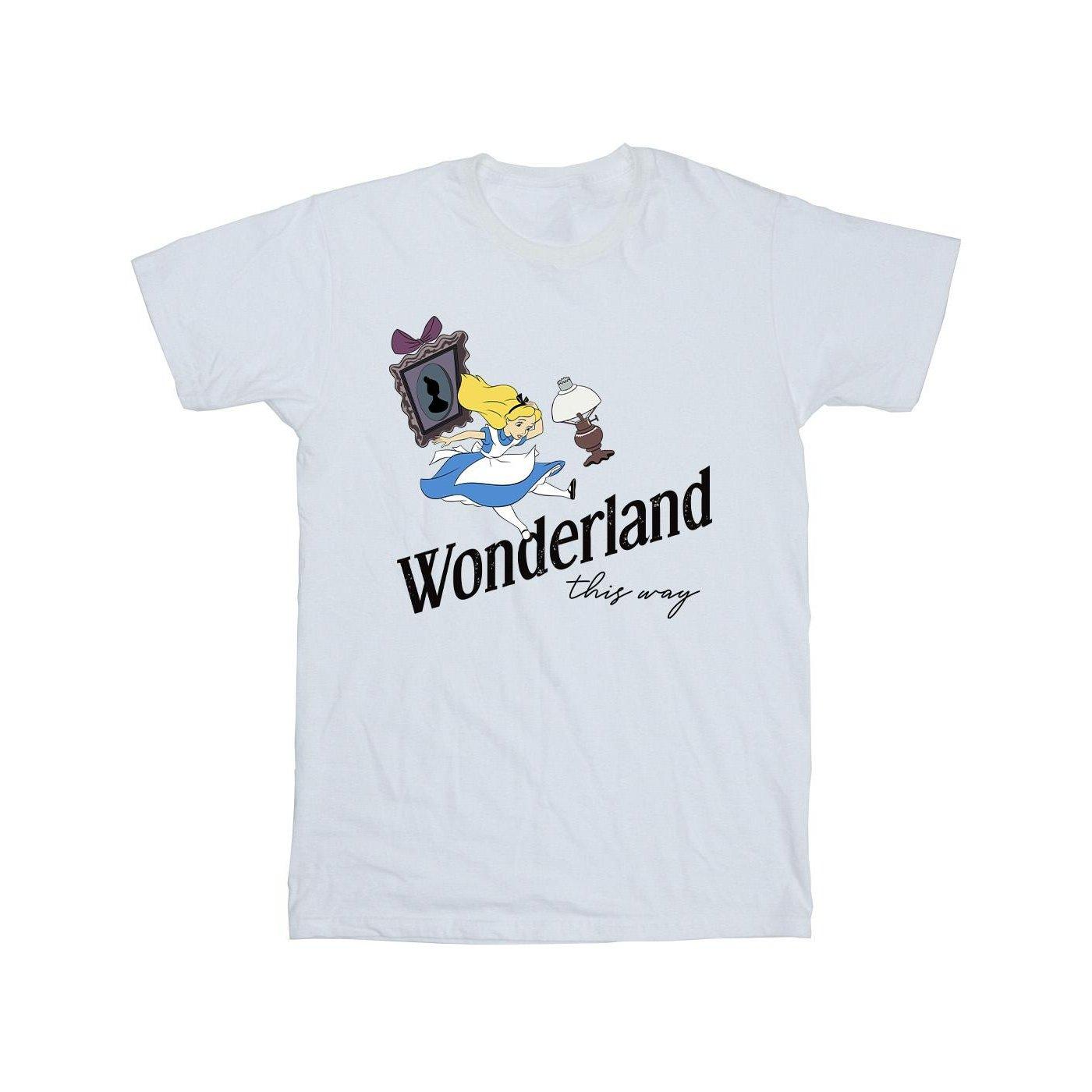 Alice In Wonderland This Way Tshirt Herren Weiss 4XL von Disney