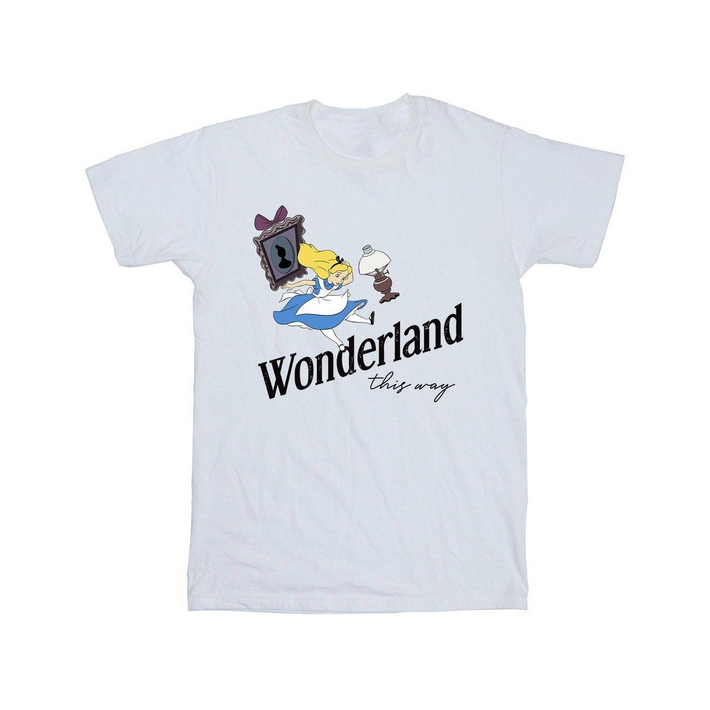 Alice In Wonderland This Way Tshirt Herren Weiss 5XL von Disney