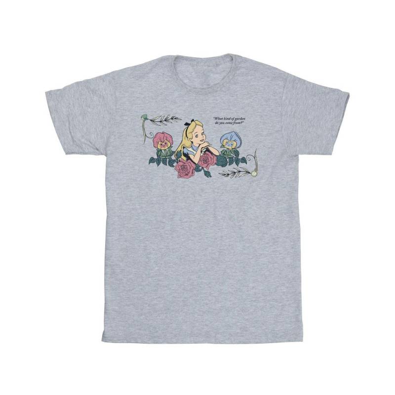 Alice In Wonderland What Kind Of Garden Tshirt Herren Grau L von Disney