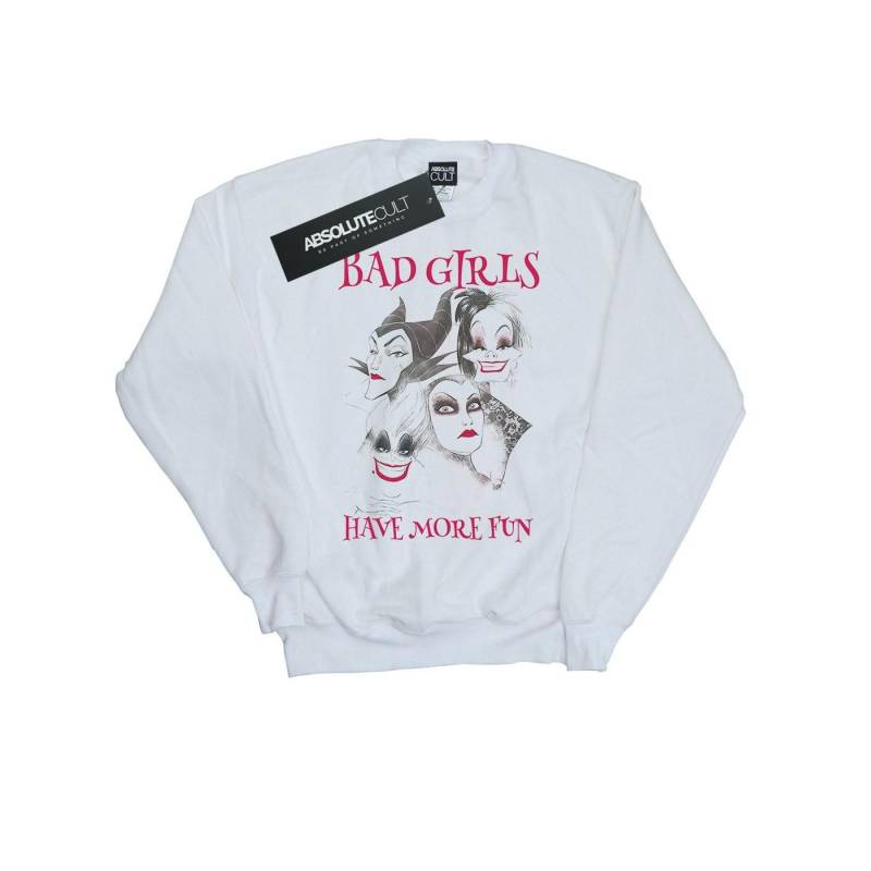 Bad Girls Have More Fun Sweatshirt Damen Weiss L von Disney