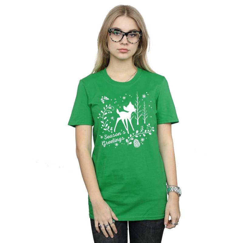 Bambi Christmas Greetings Tshirt Damen Grün XL von Disney