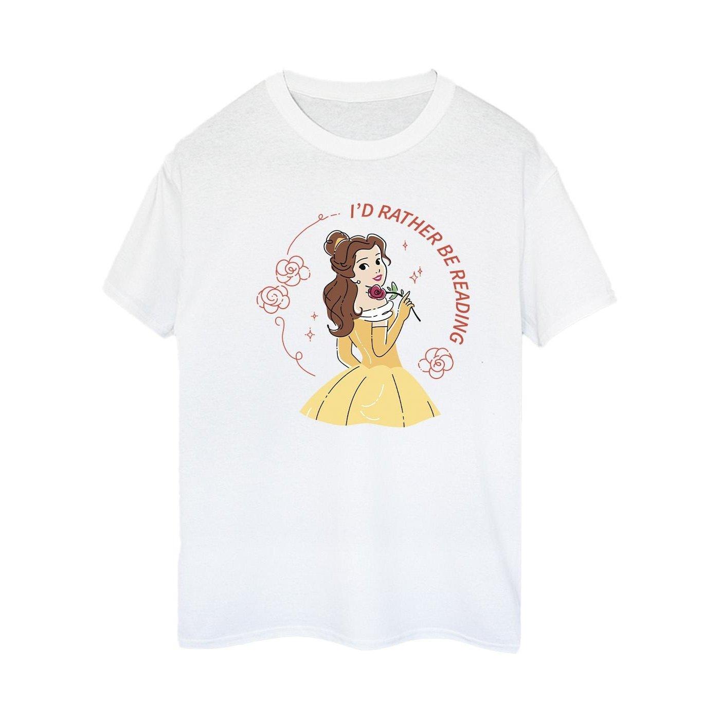 Beauty And The Beast I'd Rather Be Reading Tshirt Damen Weiss 3XL von Disney