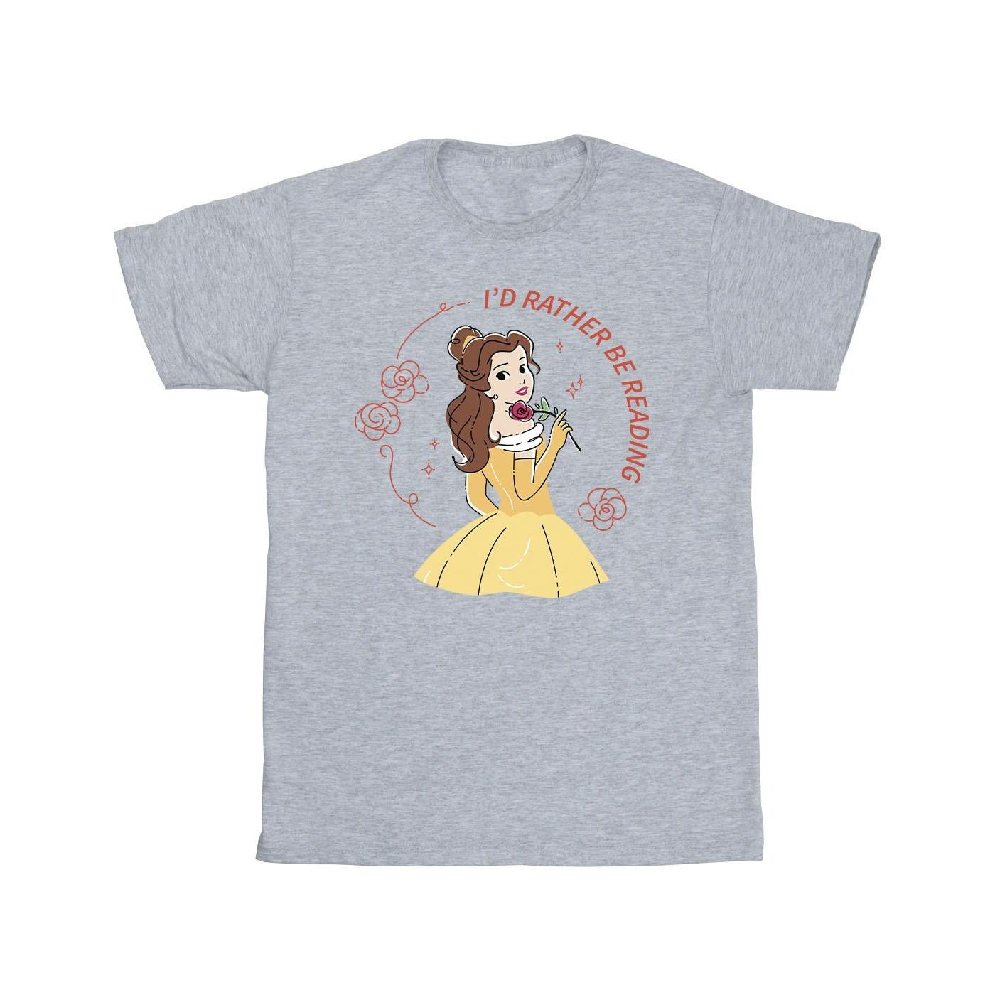 Beauty And The Beast I'd Rather Be Reading Tshirt Herren Grau M von Disney