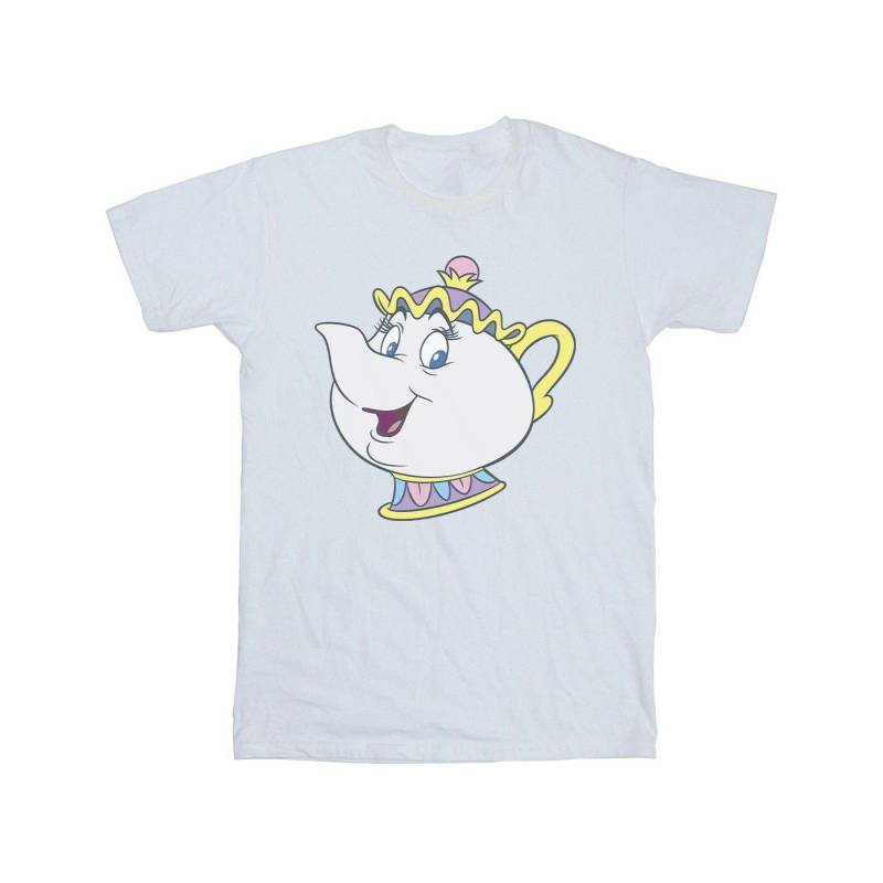 Beauty And The Beast Mrs Potts Boyfriend Fit Tshirt Damen Weiss 3XL von Disney