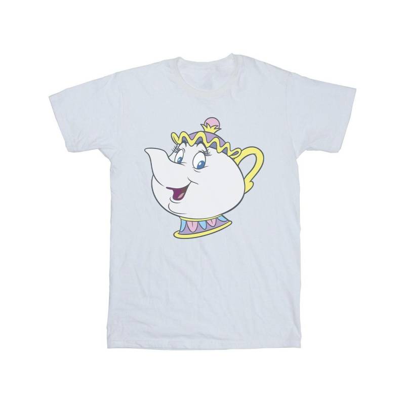 Beauty And The Beast Mrs Potts Boyfriend Fit Tshirt Damen Weiss 5XL von Disney