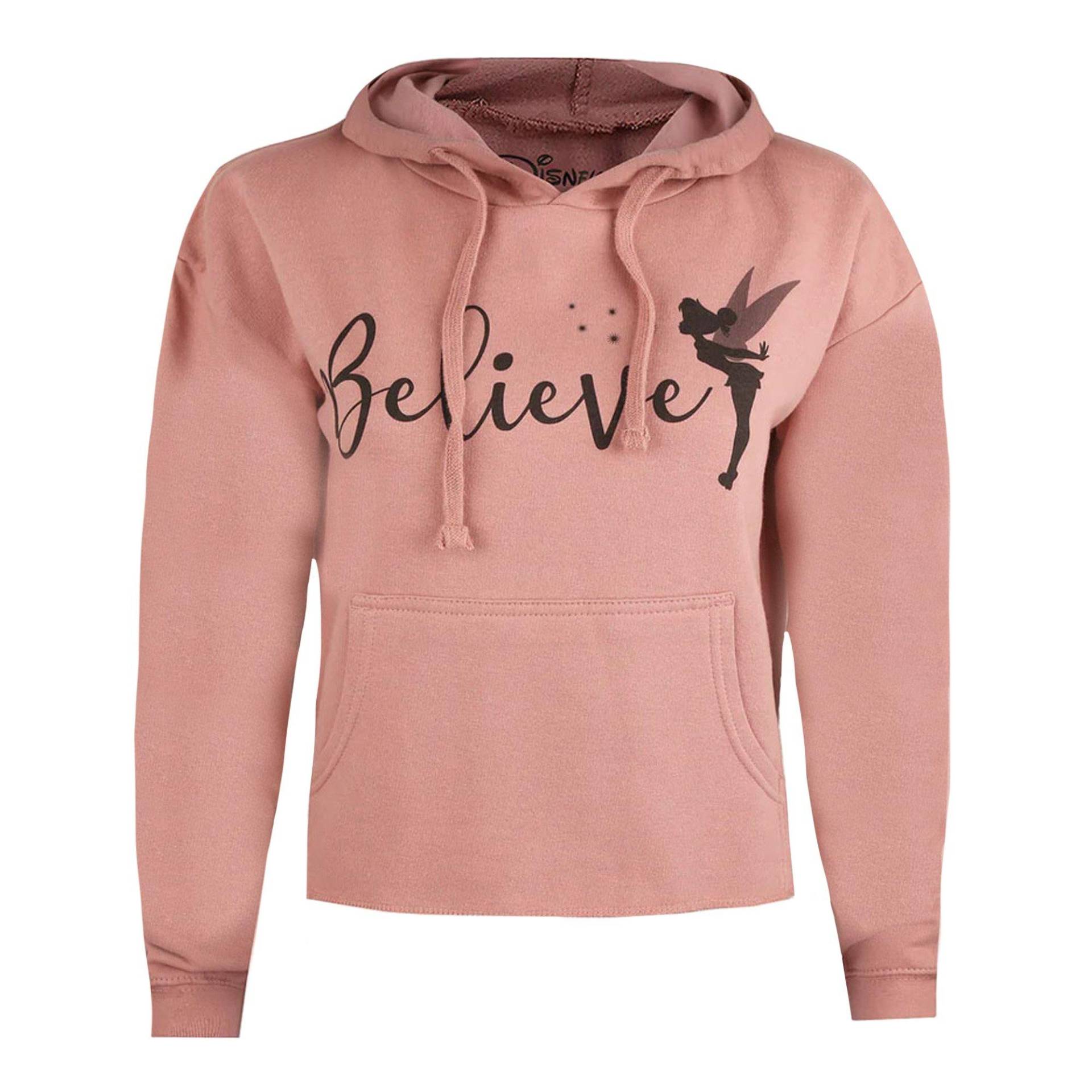 Believe In Fairies Kurzes Hoodie Damen Pink XL von Disney