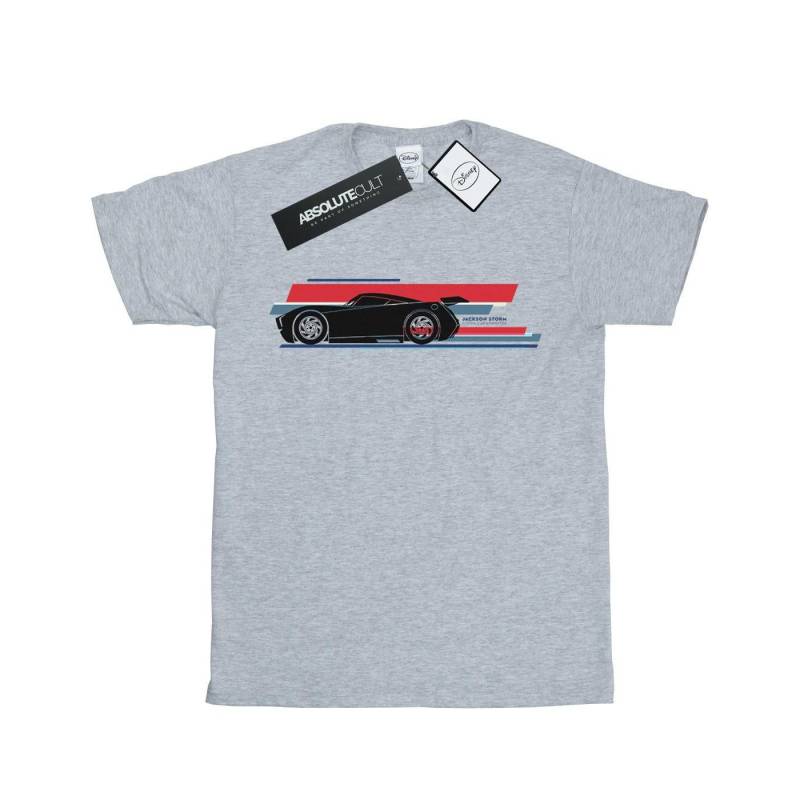 Cars Jackson Storm Stripes Tshirt Jungen Grau 128 von Disney